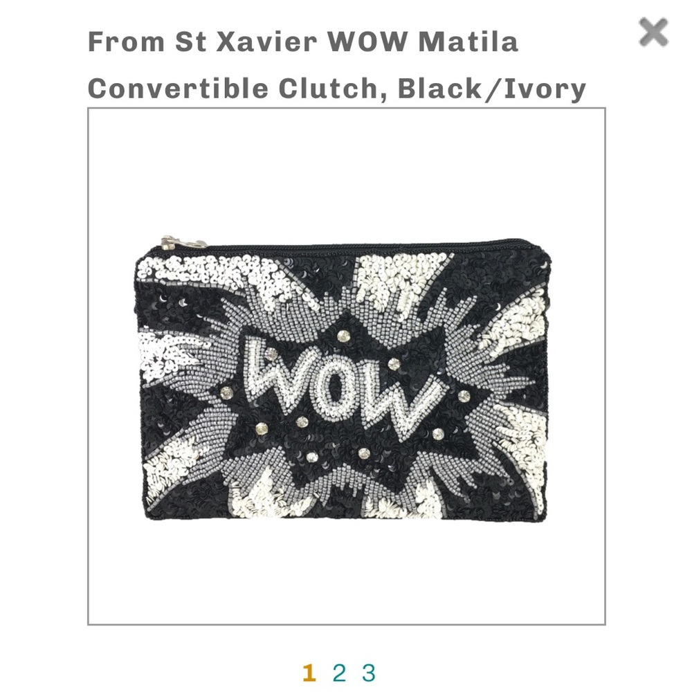 WOW Matila Convertible Clutch - Black and Ivory